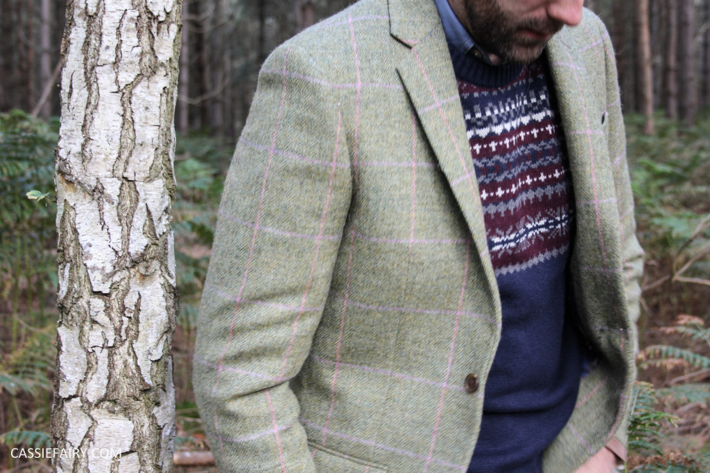 menswear mens fashion styling a tweed jacket layered warm outdoor forest autumn winter-11