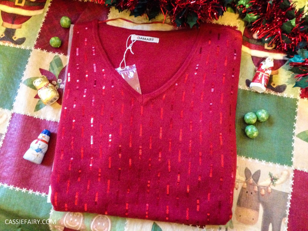 christmas jumper sparkly red
