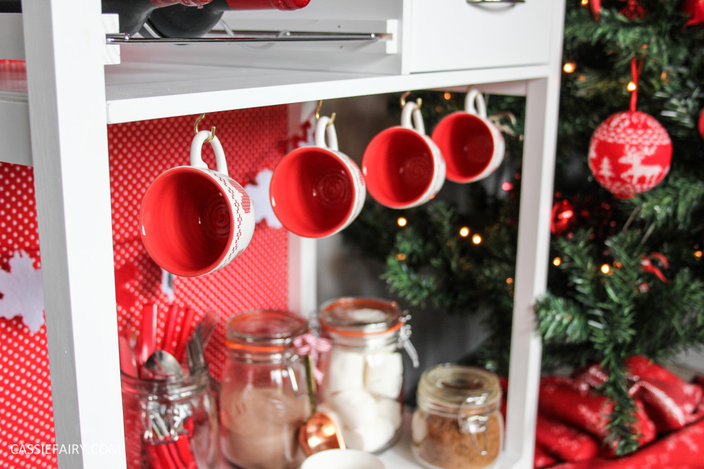 custom made DIY christmas drinks cart project mulled wine hot chocolate spied latte-17