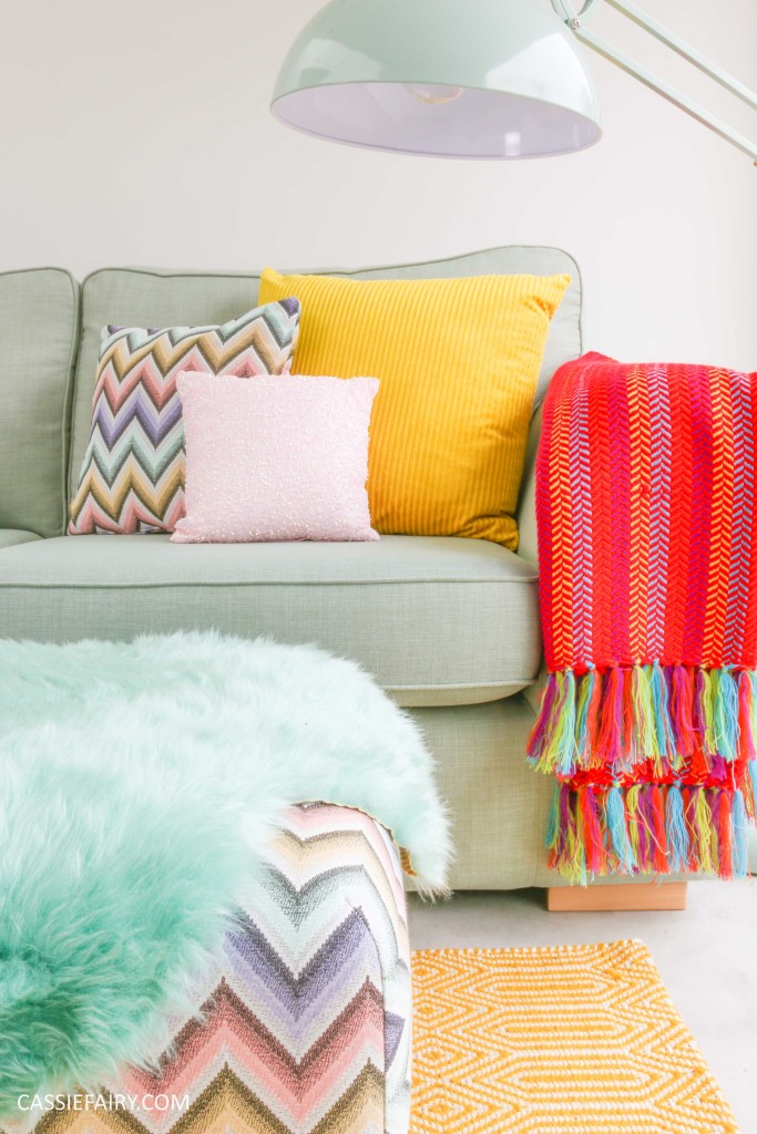 DFS candy colours interior design inspiration for spring summer 2016 throw 1