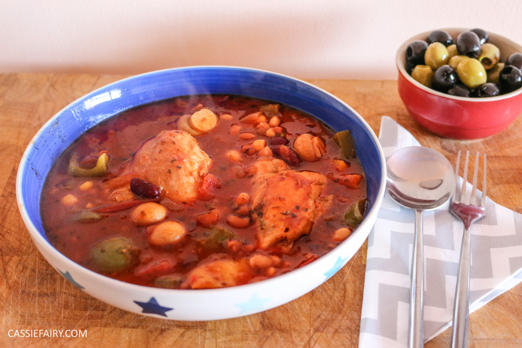 mediterranean italian chicken and bean stew recipe cooking slow cooker casserole