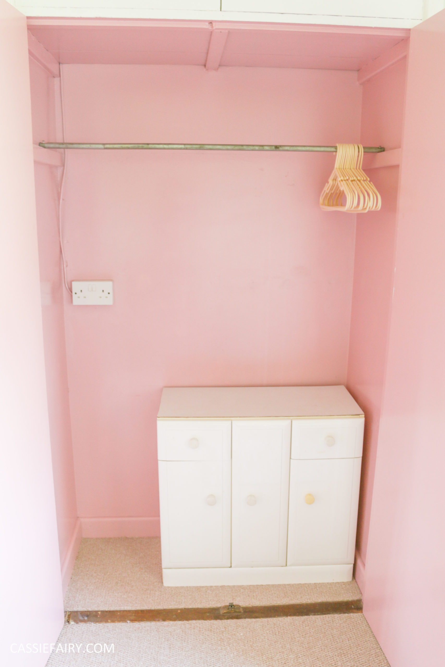 bright colour pink painted bedroom cupboard wardrobe interior diy interior  design idea project-2, My Thrifty Life by Cassie Fairy