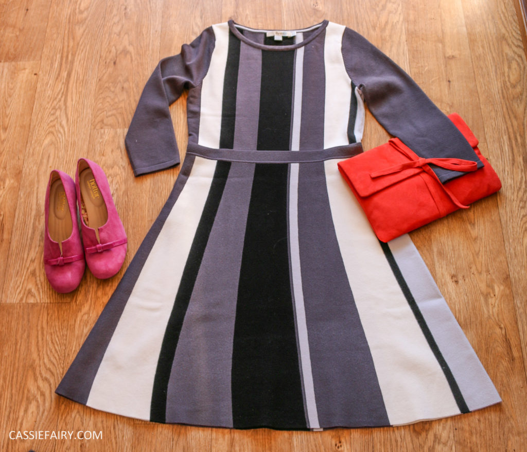 outfit for awards ceremony boden dress clutch bag hotter shoes