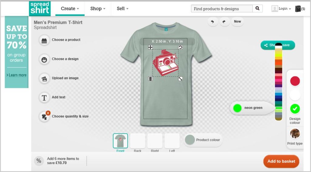 spreadshirt design your own t shirt diy step by step camera polaroid