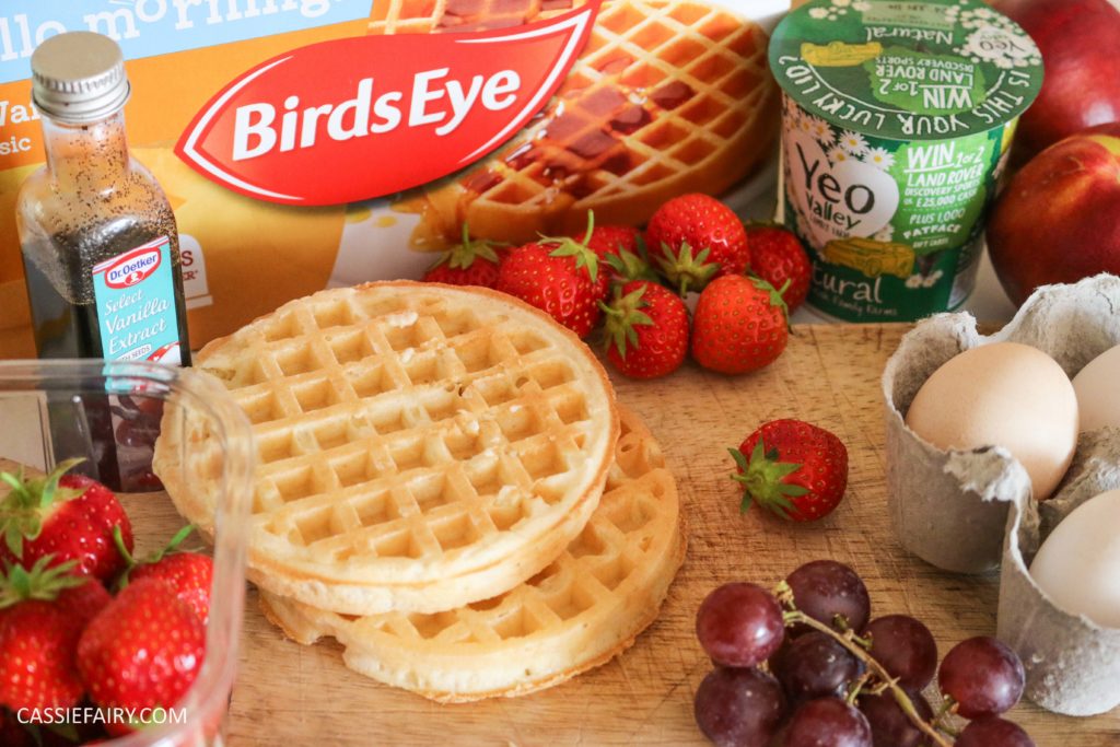 birds eye breakfast waffles eggy bread french toast fruit breakfast brunch recipe idea