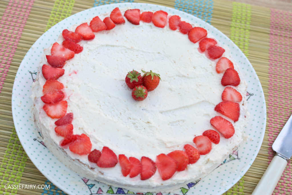 fruit cake cherry strawberry sponge bake baking recipe-5