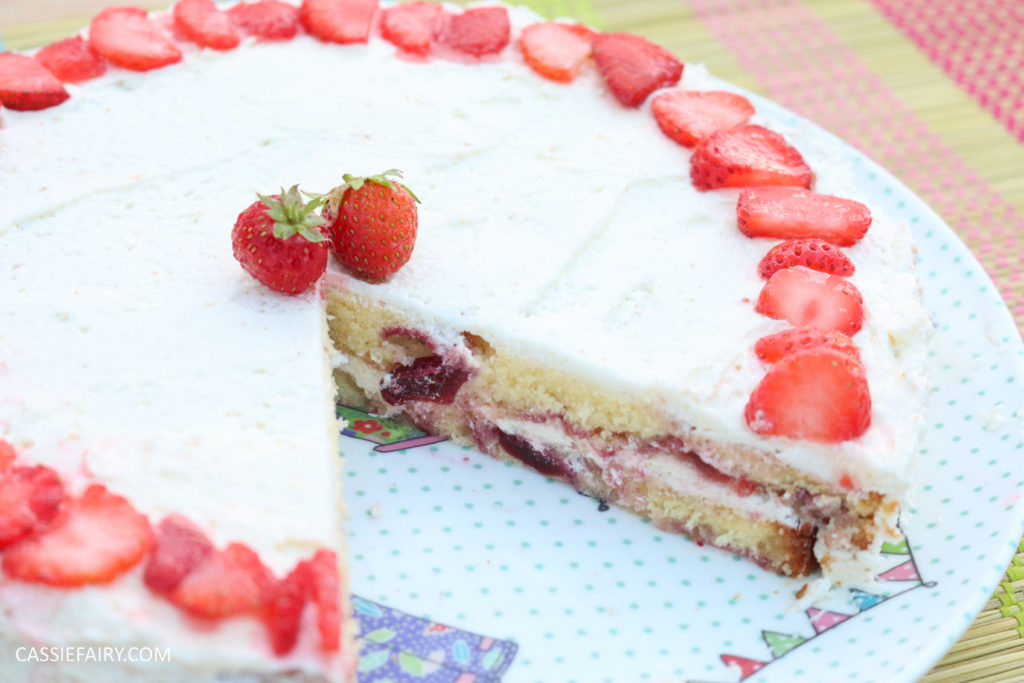 fruit cake cherry strawberry sponge bake baking recipe-8