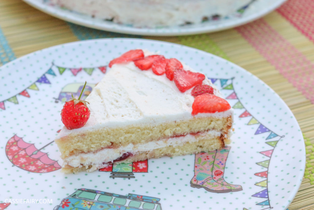 fruit cake cherry strawberry sponge bake baking recipe-9