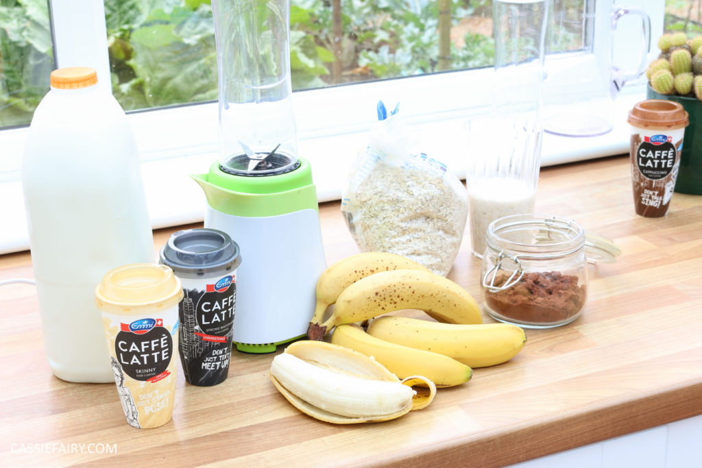 healthy breakfast recipe inspiration friyay smoothie oats coffee latte banana chocolate