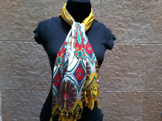 batik-scarf-design-gold-black-elephant