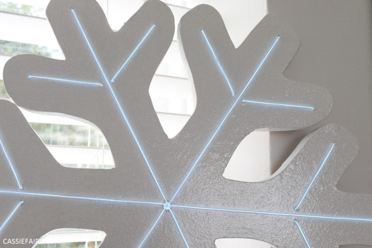 How to DIY your own custom Christmas lights with EL wire snowflake