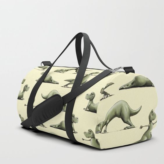 Gym bag with dinosaur pattern