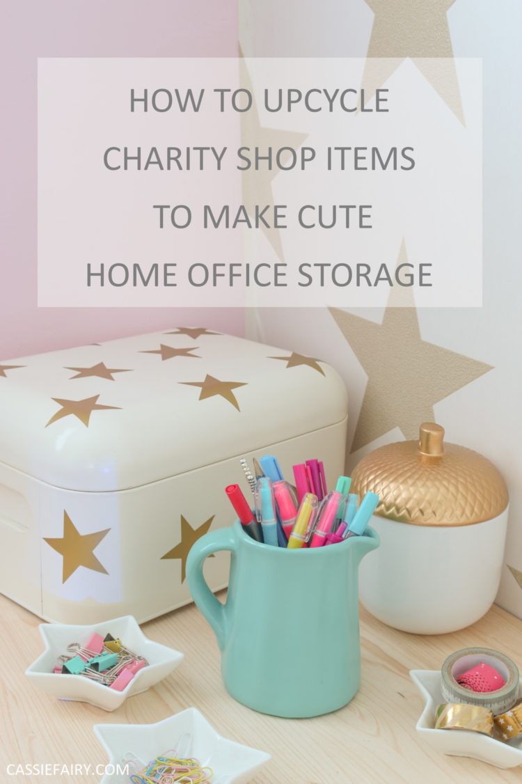 Upcycling Charity Shop Homewares Into Cute Storage For My Home Office 