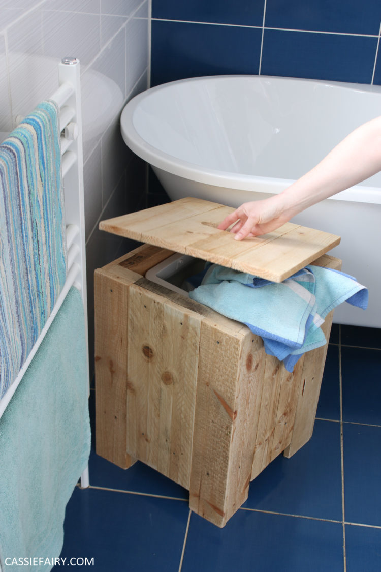 Illustration of Upcycled Pallet Laundry Hamper