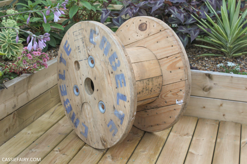 How to upcycle a cable reel into a coffee table for your garden, My  Thrifty Life by Cassie Fairy