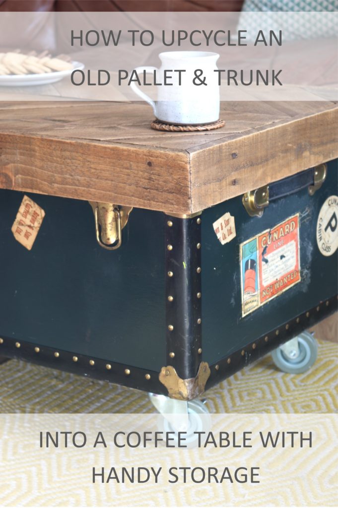 How to upcycle a pallet & charity shop trunk into a storage coffee table, My Thrifty Life by Cassie Fairy