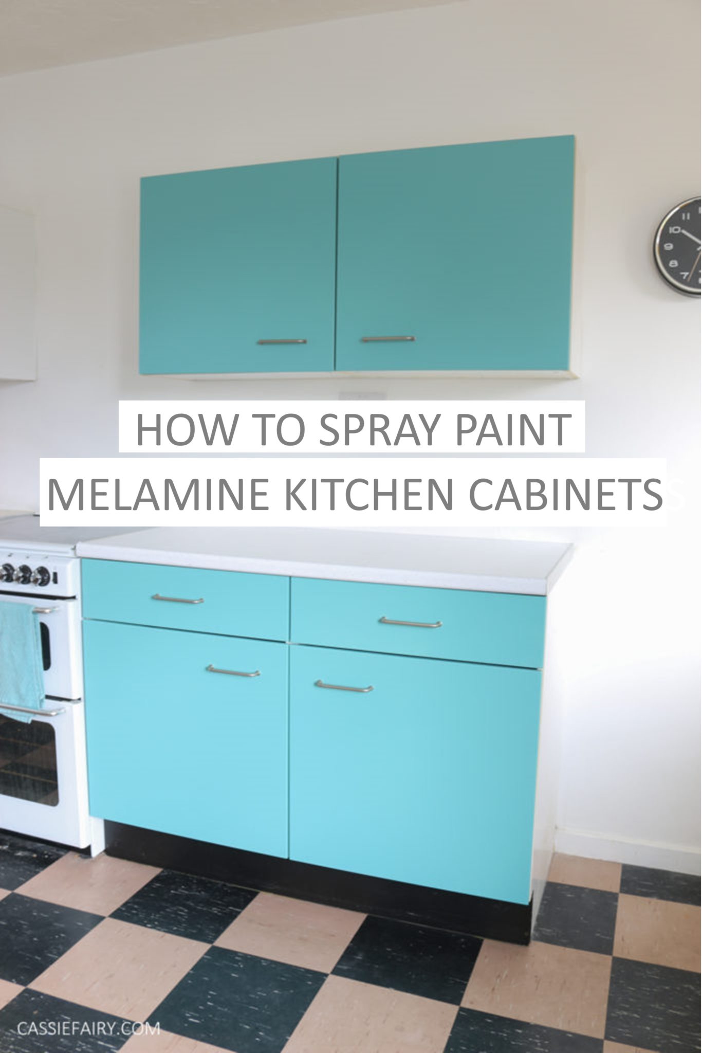 DIY Video How to revamp melamine kitchen with spray paint