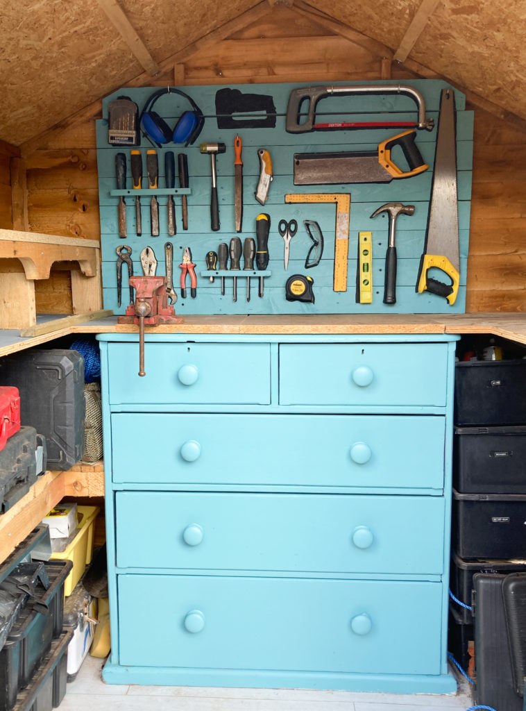 She Shed Pink Workbench for Tool Box Storage - Wall Control