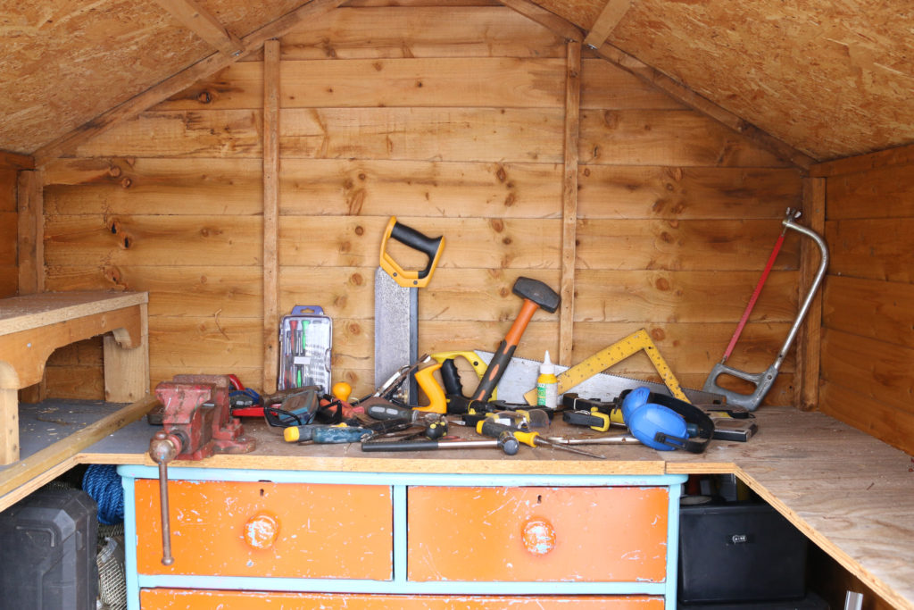 How to DIY a tool silhouette storage board for your shed, My Thrifty Life  by Cassie Fairy