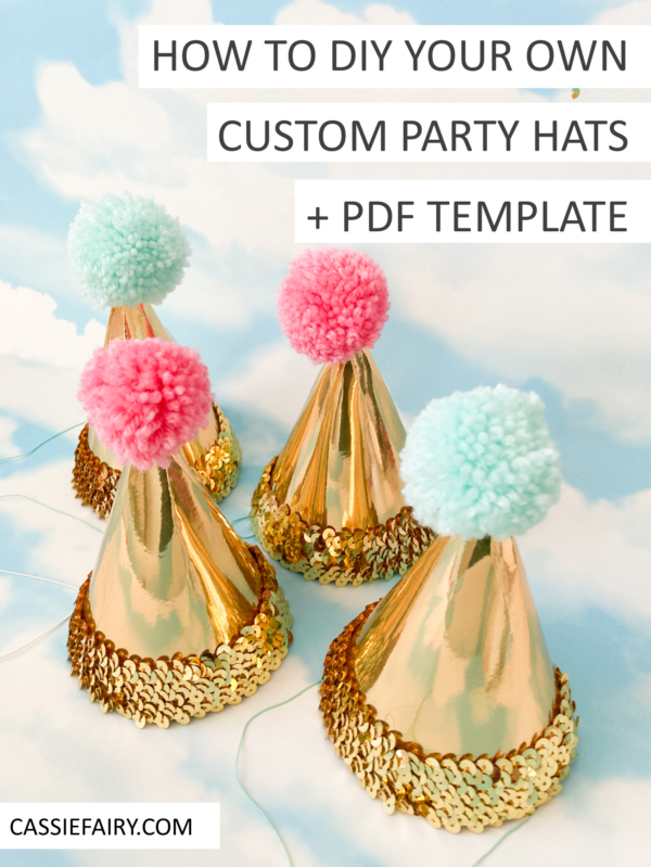 How to DIY your own custom sequin party hats + PDF template | My ...