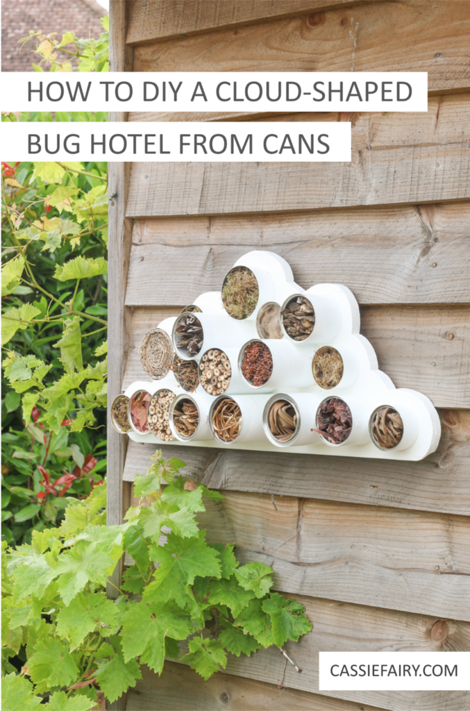 Pinnable image 'How to DIY a cloud-shaped bug hotel from cans'