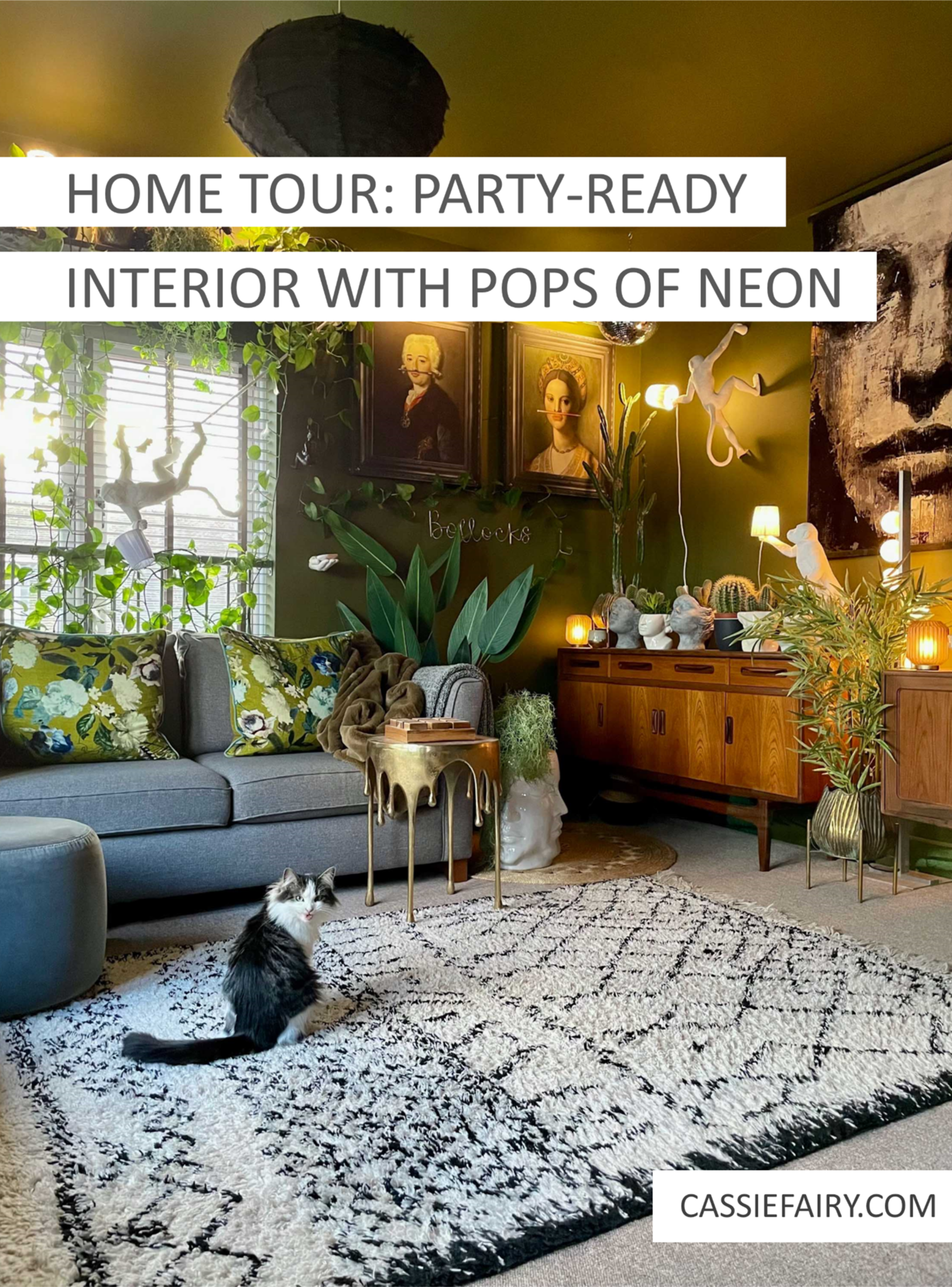 Home tour: Party-ready interior with pops of neon