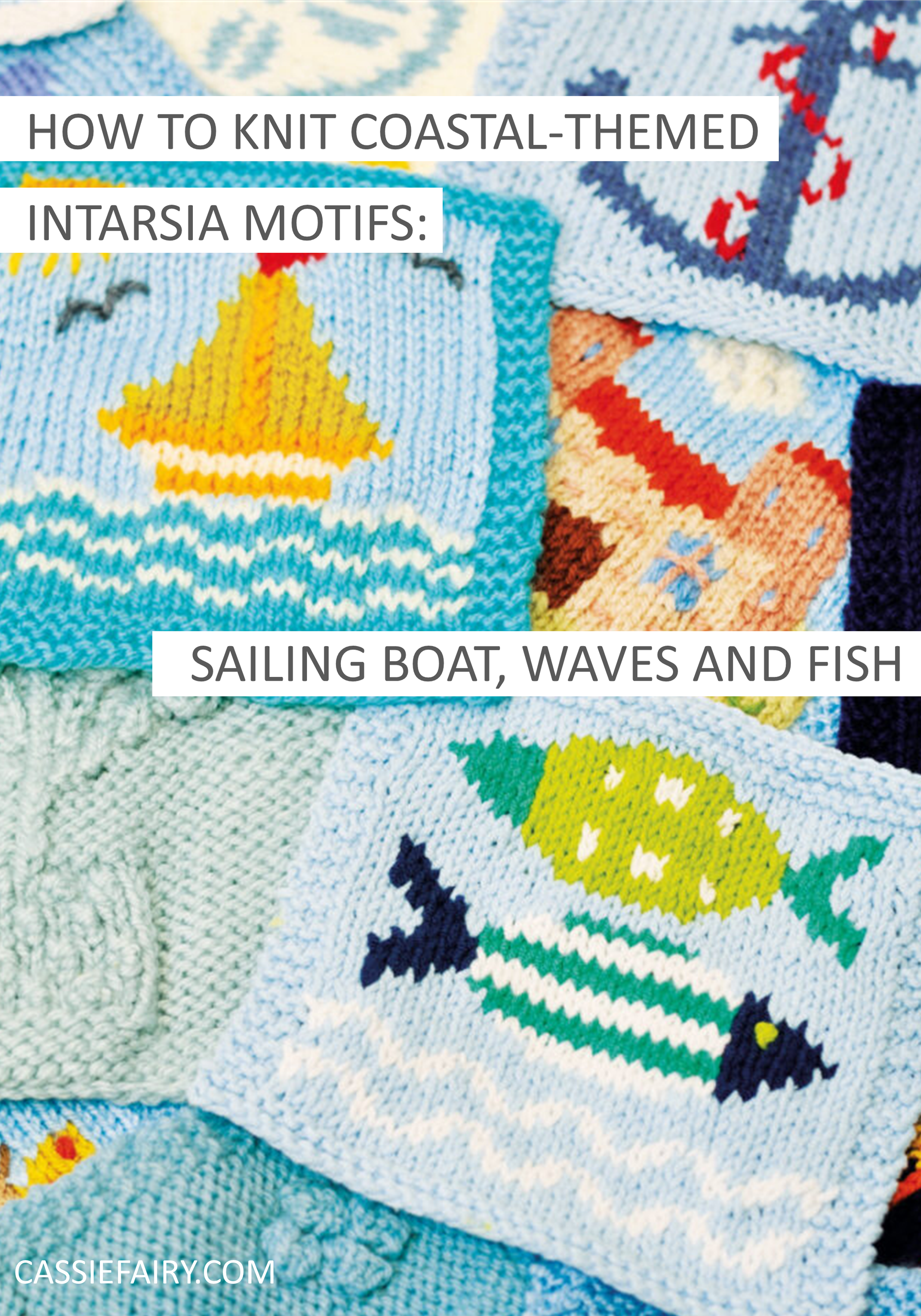 how to knit coastal-themed intarsia motifs
