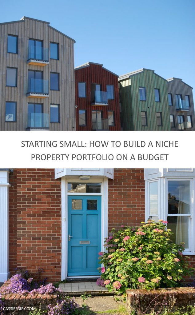 Pinnable image with the words 'Starting small: how to build a niche property portfolio on a budget'