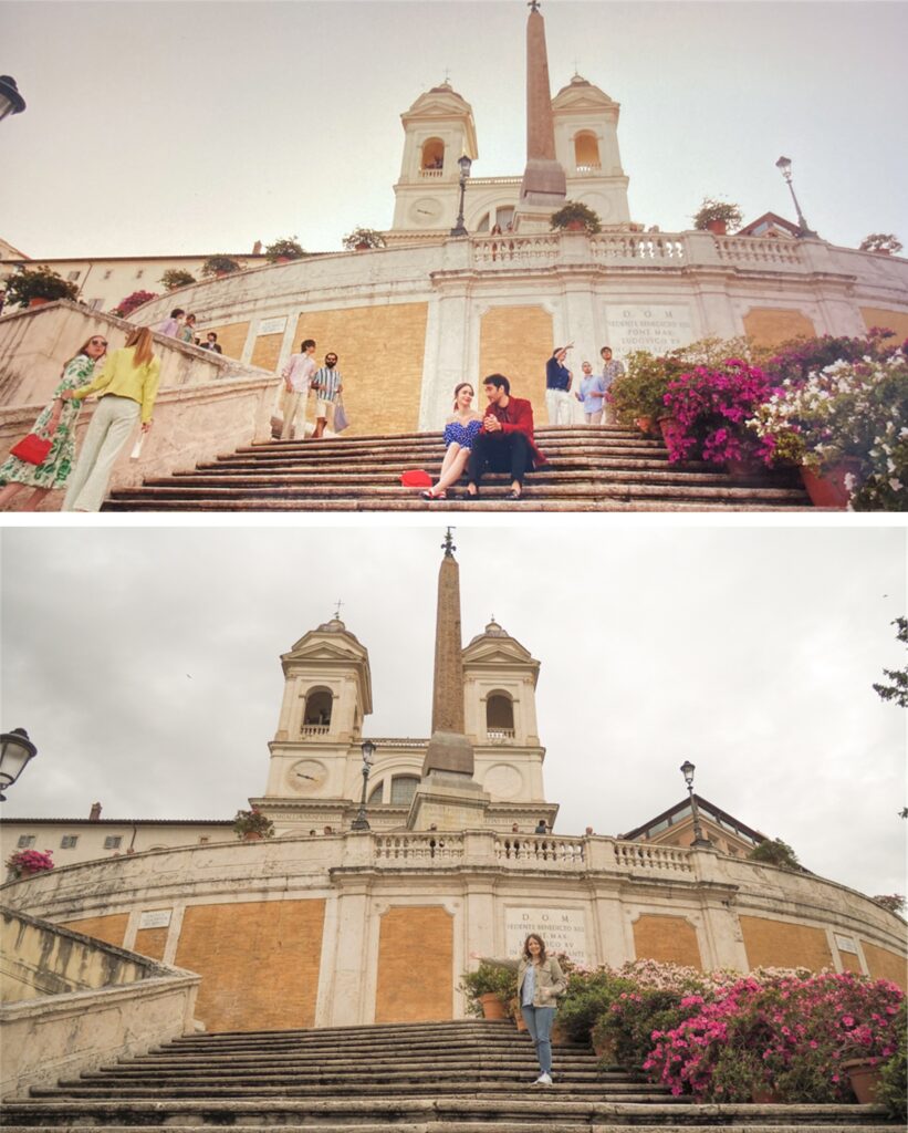 A view of the Spanish Steps in Rome where Emily in Paris was filmed.