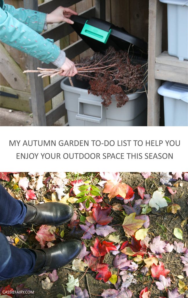 Pinnable image with the text "My autumn garden to-do list to help you enjoy your outdoor space this season".